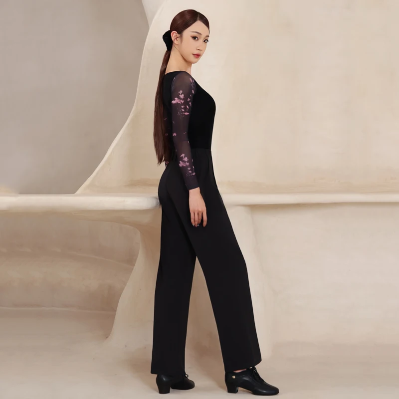 ผู้ใหญ่เสื้อผ้าเต้นรำสมัยใหม่ผู้หญิงชุดเต้นรำละตินบอดี้สูทกางเกงเต้นรำบอลรูมผู้ใหญ่แทงโก้ซัลซ่าชุดเต้นรำละติน DW11190