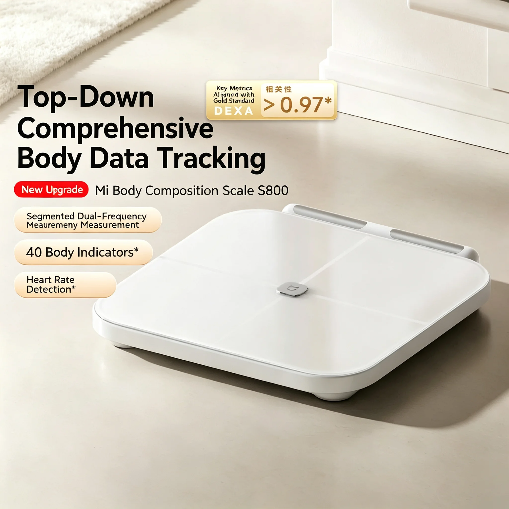 Mijia Eight-Electrode Body Fat Scale S800 Electronic Scale for Home Use, Smart Weight Loss Scale, Gift