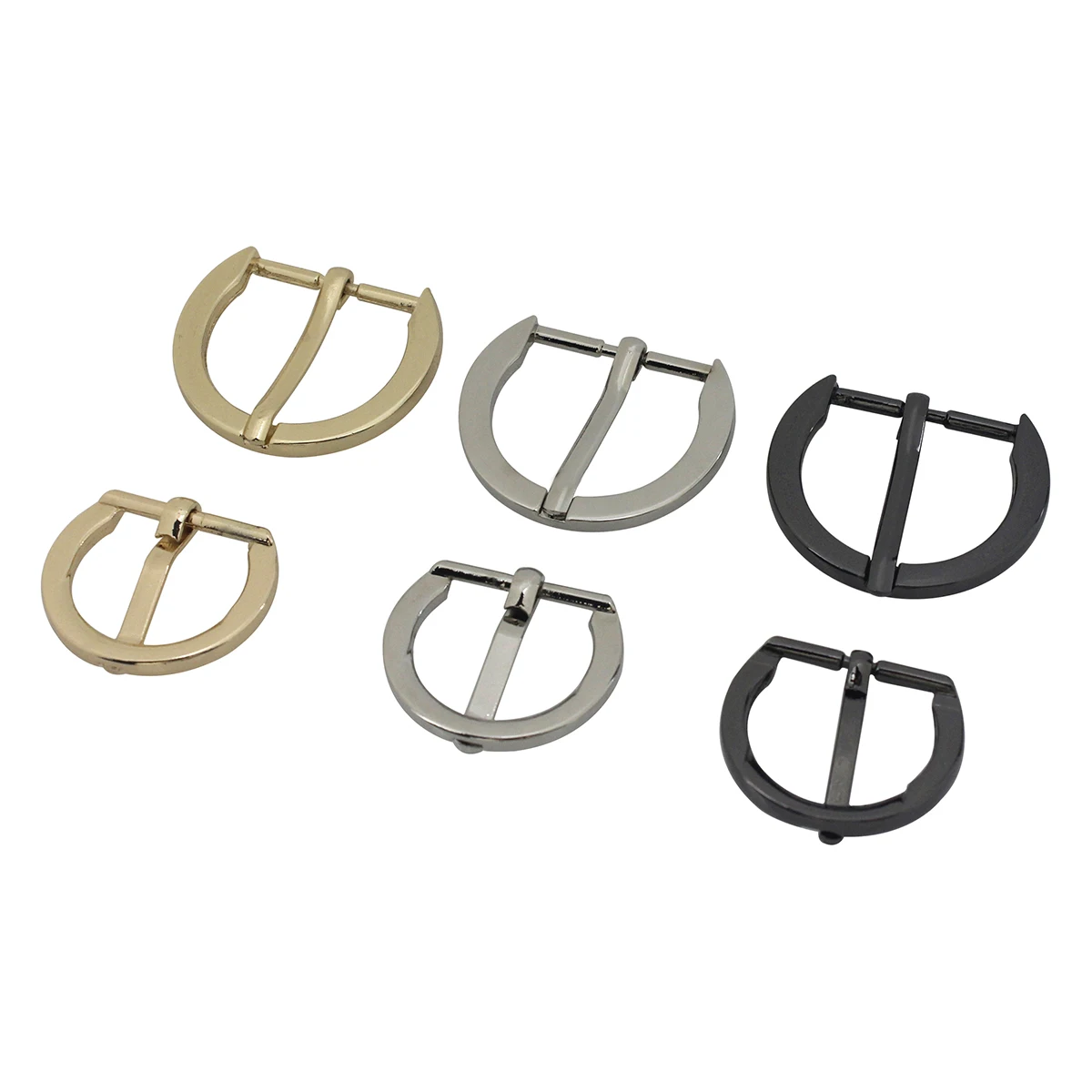 1pcs Metal Semicircle Shape Single Pin Belt Buckle Durable Adjuster Clasp for Leather Craft Bag Strap Belt Shoes Garment Webbing