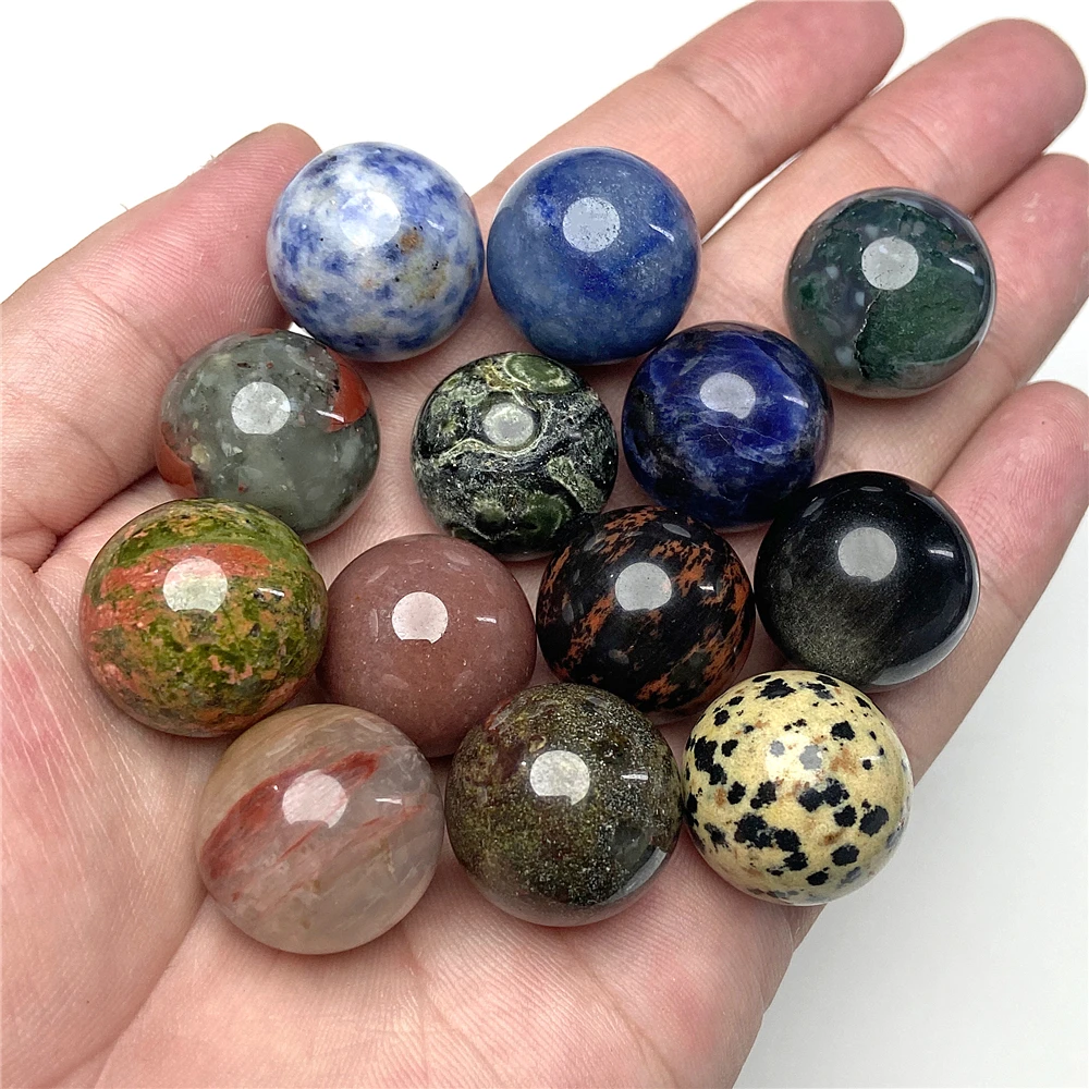 2pcs Round Natural jaspers stone sphere raw minerals agates crystal reiki healing ball sphere jewelry 20mm real gem stone sphere