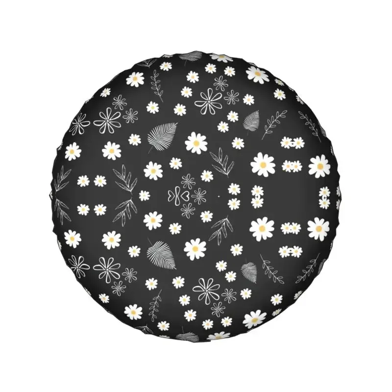 Leaves Daisy Flower Tire Cover 4WD 4x4 Trailer Floral Spare Wheel Protector for Jeep Grand Cherokee 14