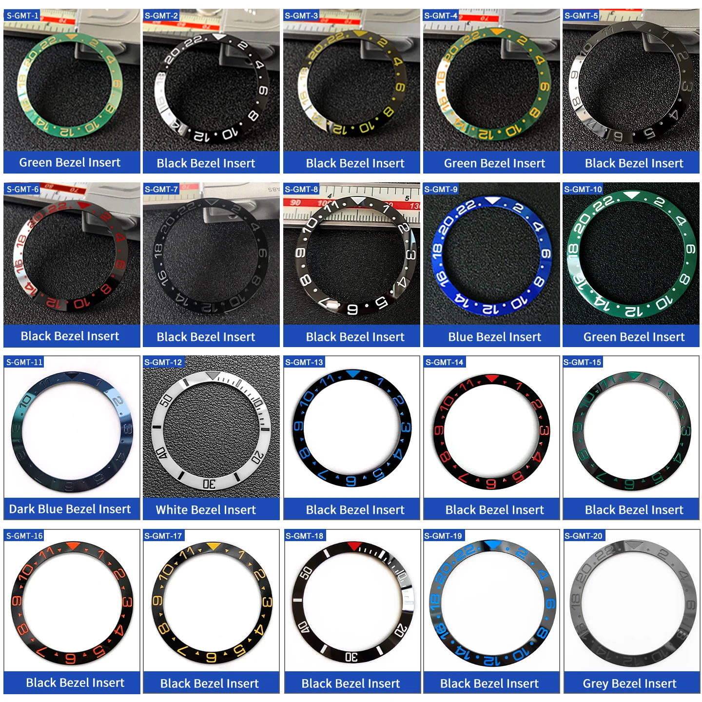 Schräge Keramik-Lünetteneinlage 38x30,6mm MOD SKX007 SKX Divers Passend für 31,5x30,5mm Kristallglas Schwarzes Uhrenzubehör – Detail 1