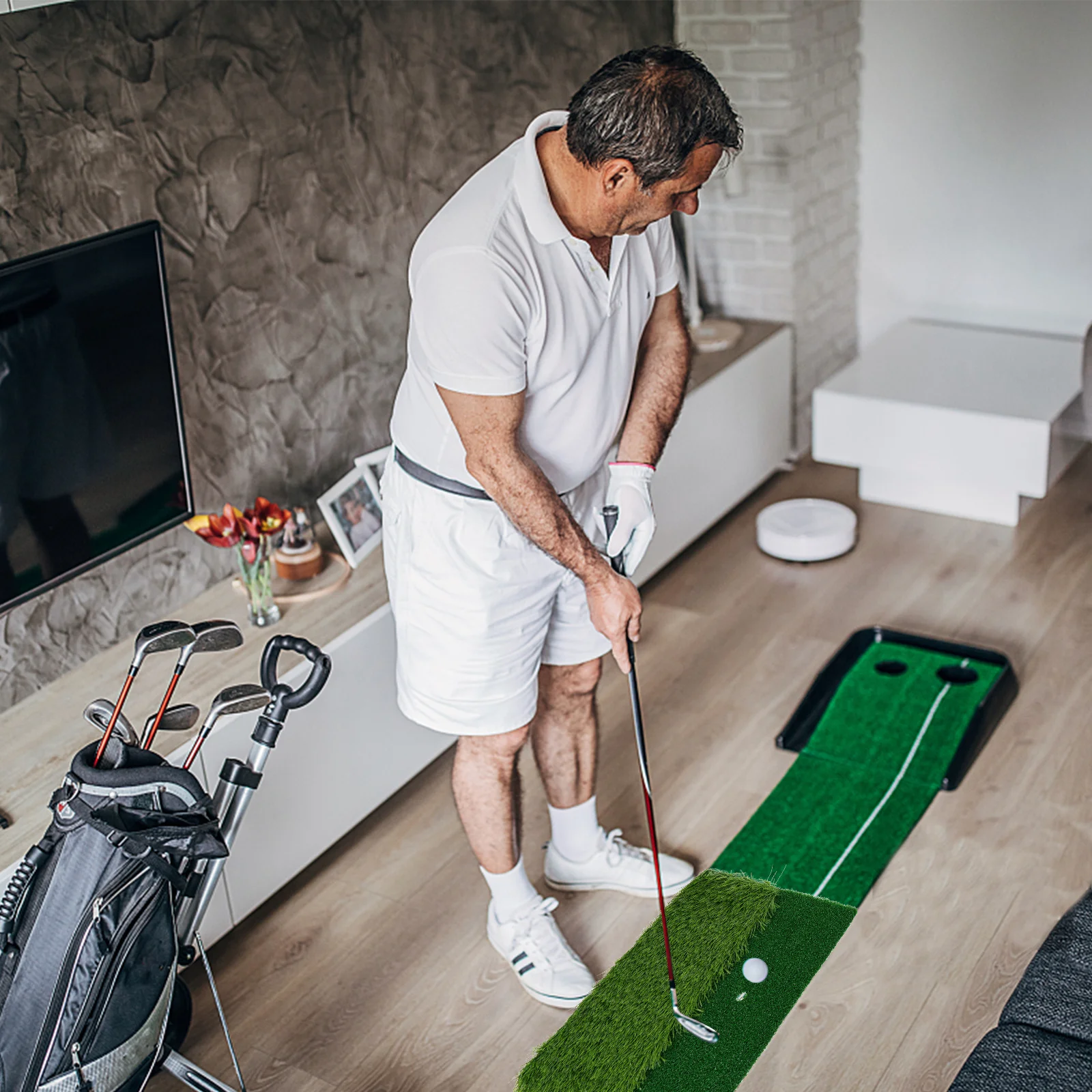 

Indoor Golfing Hitting Mat Portable Practice Pad Artificial Turf for Driving Chipping Putting True Feeling Simulation