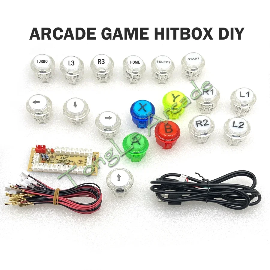 Hitbox USB Encoder Stick DIY KIT with Copy SANWA OBSC-30 Button for PC/PS3/PS4/Android/IOS/XBOX360 Arcade MAME Game Controller