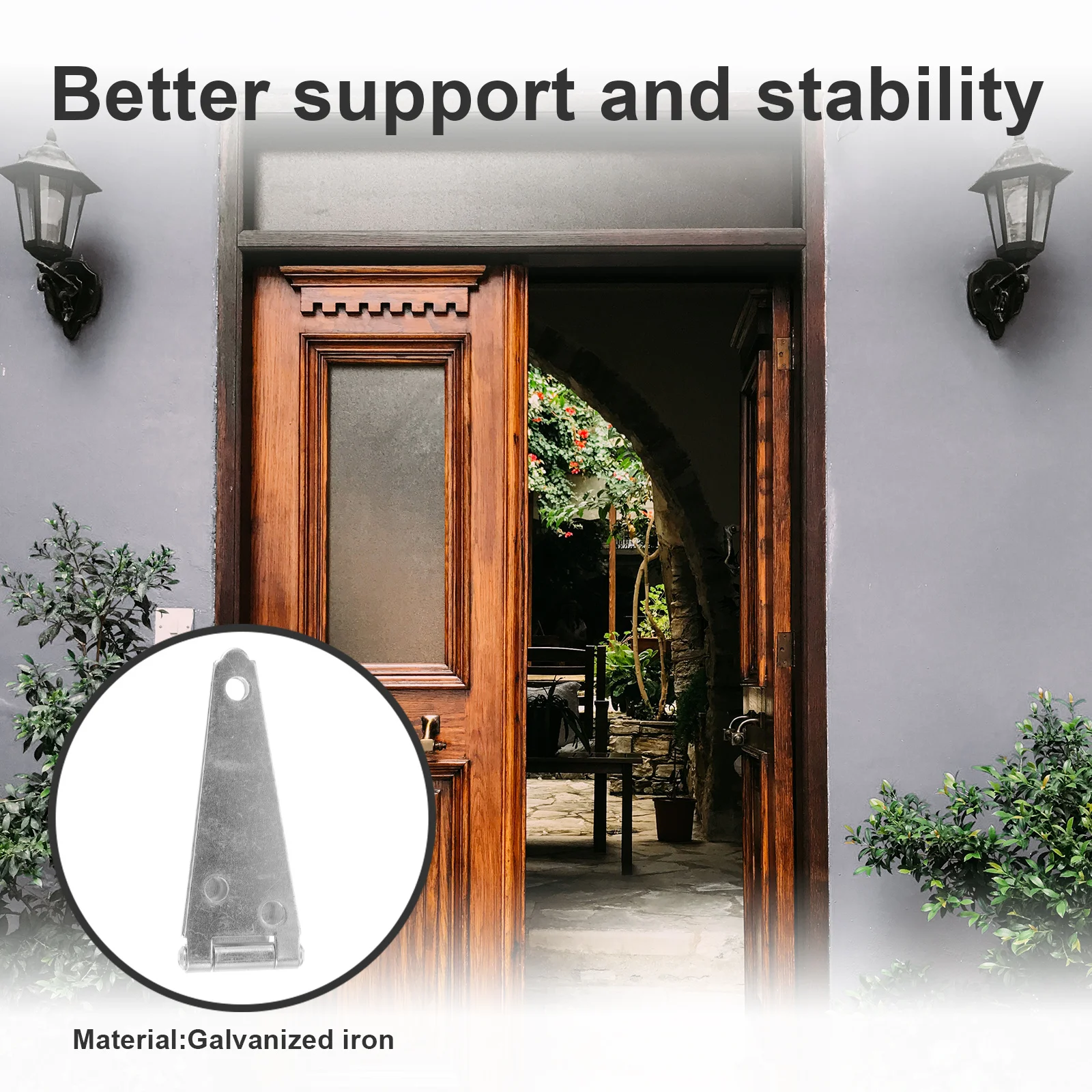 

2Pcs Heavy Duty Strap Hinge 250mm Decorative Gate Hardware for Doors Cabinets Boxes Wardrobes Strong Support Stability