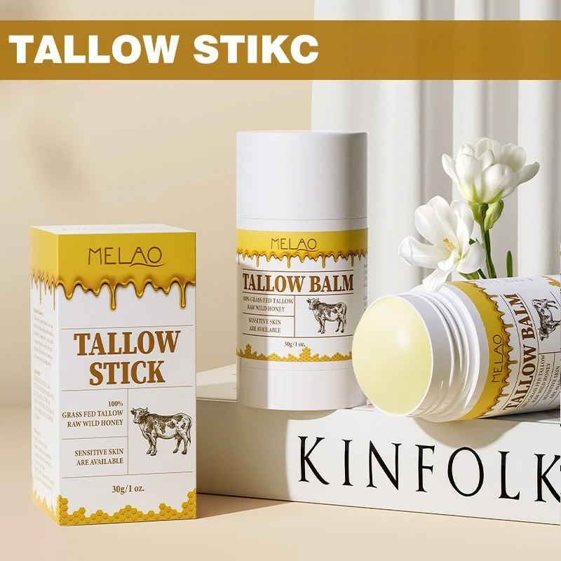 Tallow & Honey Skin Stick - Solid Balm for Intensive Moisture & Nourished Skin, Portable