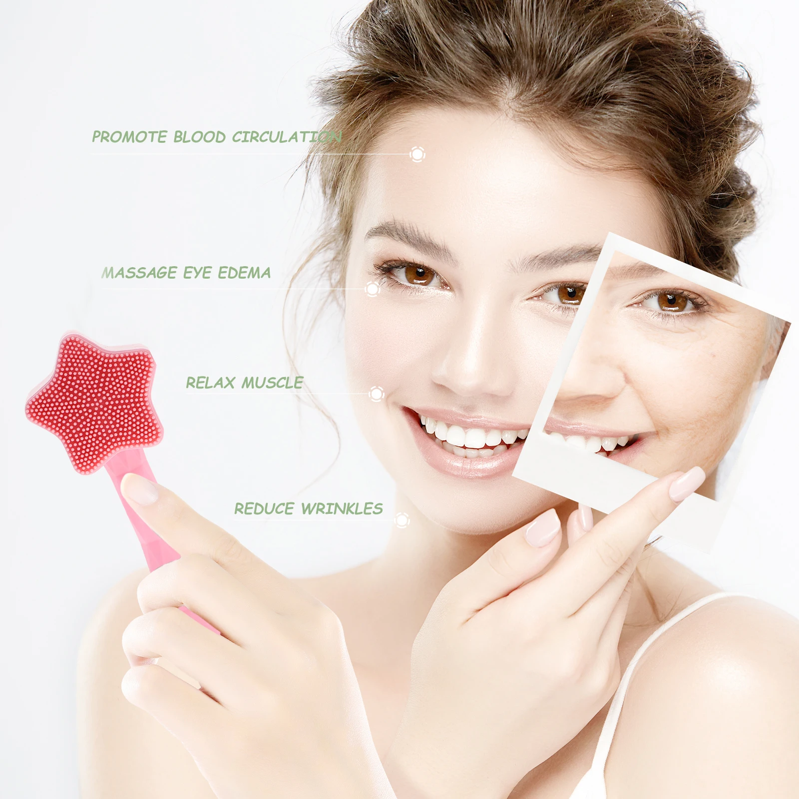 Cepillo Facial de silicona, cepillo de limpieza Facial Manual portátil, herramienta blanca para el cuidado de la piel, masaje Facial, ligero y duradero para el hogar