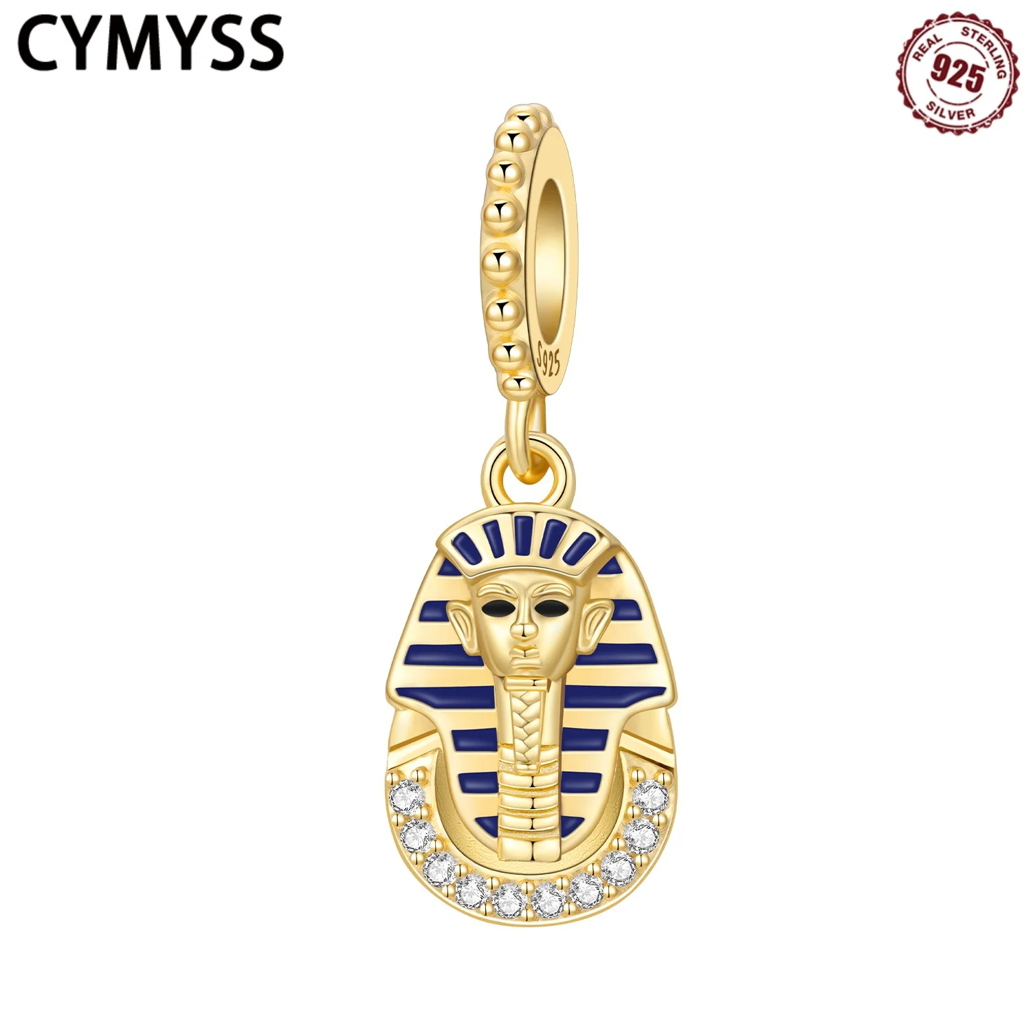 

CYMYSS 2025 New S925 Sterling Silver Zircon 18K Gold Plated Pharaoh Pendant Fine Jewellery Birthday Gift for Women Pendant