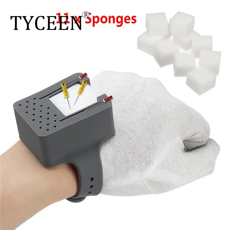 Wrist Endo Measuring Block Endodontic Files Drill Stand Holder Ruler Autoclavable Dental Lab Instrument with 11 Sponge Blocks