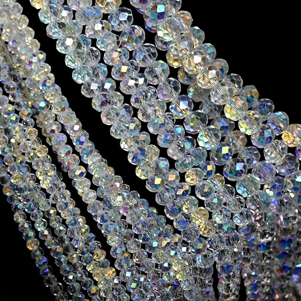New Glass Beads Loose Beads 3/4/6/8/10mm Transparent Jewelry Beads Handmade Crafts Pre-Drilled Bracelet Making Craft Supplies