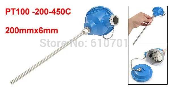 WZP-130 -200-450 Celsius PT100 200mmx6mm Sensing Rod Temperature Transmitter Sensor