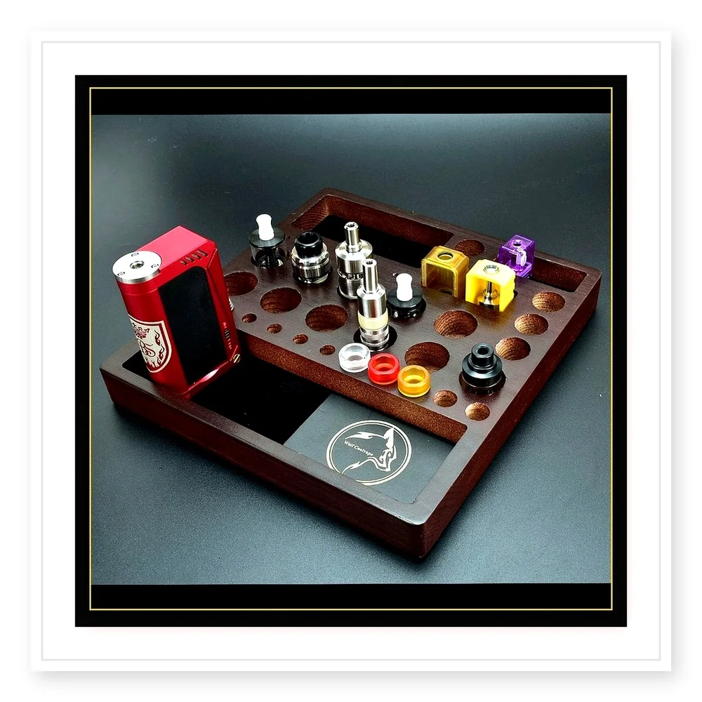 Wolfcool Wooden RBA Display Rack - Stylish Stand for RDA/RTA Moka Style Vaping