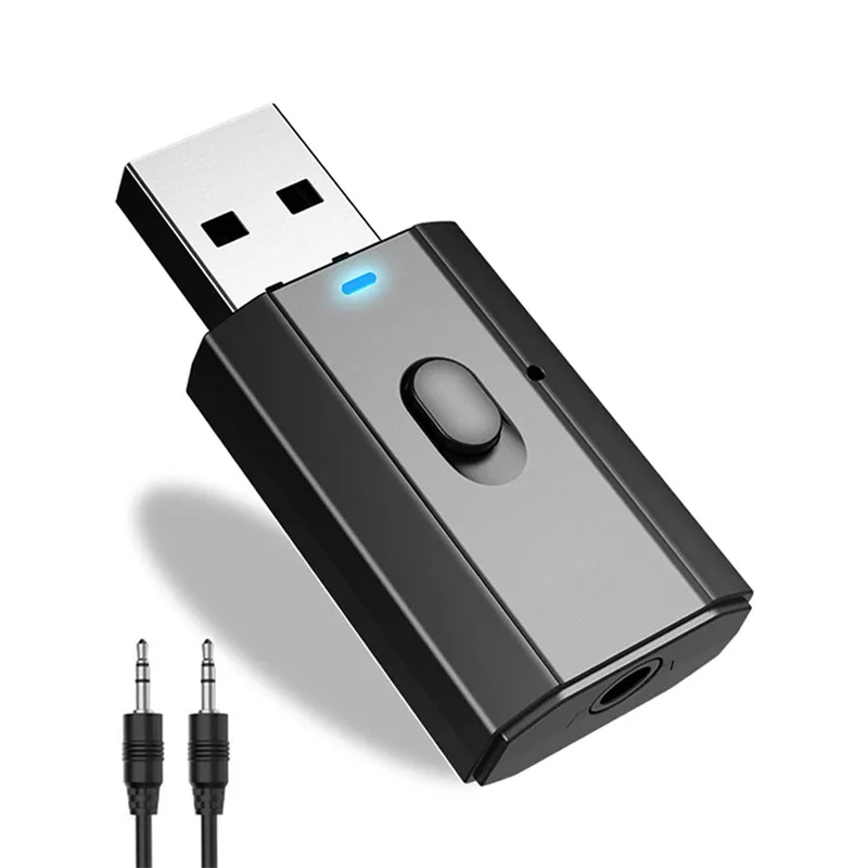 

5.0 Bluetooth Adapter USB Wireless Bluetooth Transmitter Receiver Music Audio for PC TV Car Hands-free 3.5mm AUX Adaptador