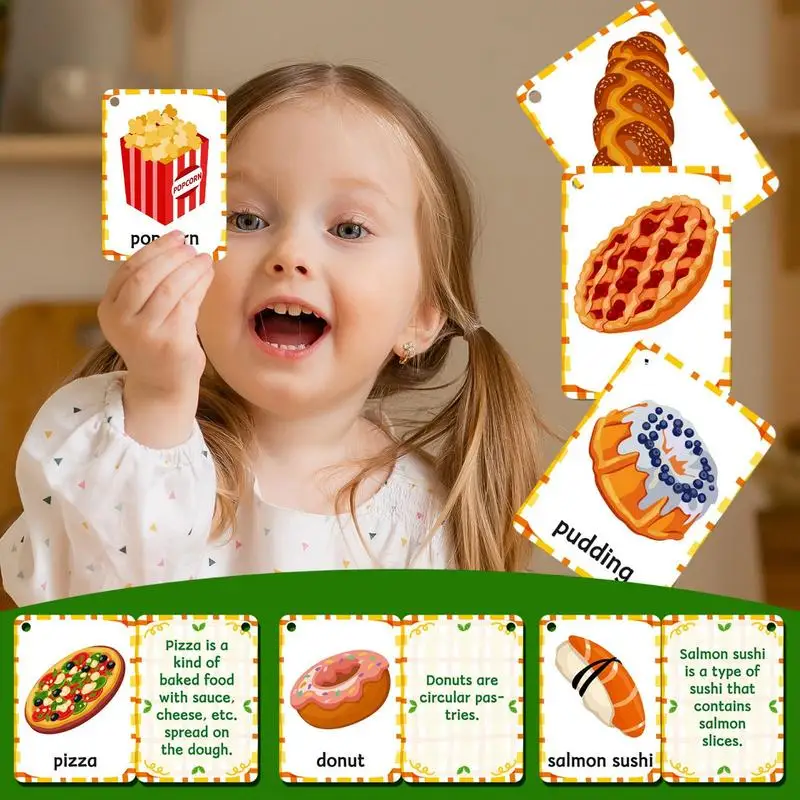 

Food Awareness Cards 48X Funny Educational Flash Cards Interactive Cognitive Food Pictures Kids Early Learning Game For Boys