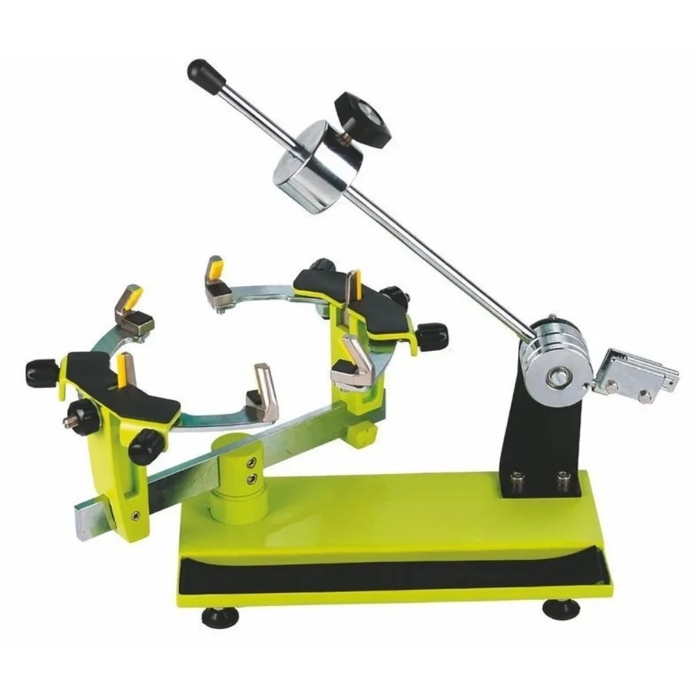 Badminton racket threading and pulling machine