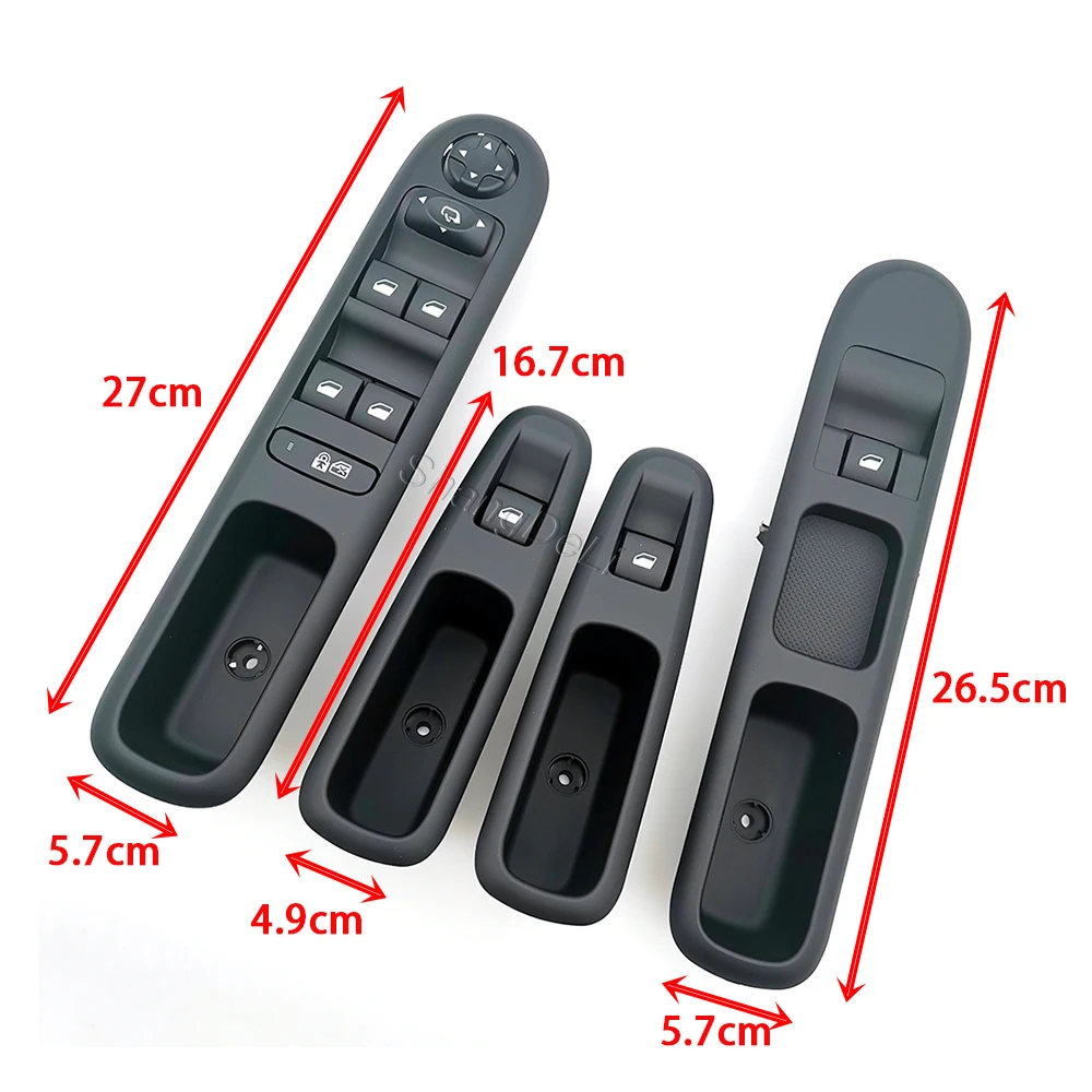 LHD Car Window Control Switch Window Lifter Button 4PCS/Set Fit For Peugeot 3008 2009 - 2016 Car Accessories