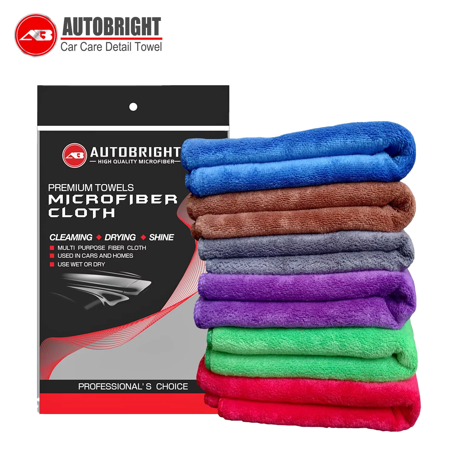AUTOBRIGHT 6 Color Microfiber Towel 1/3/5 Pcs 40*60cm Car Washing Cloth Cleaning Wiping Cloth Car Care Drying Polishing Kitchen