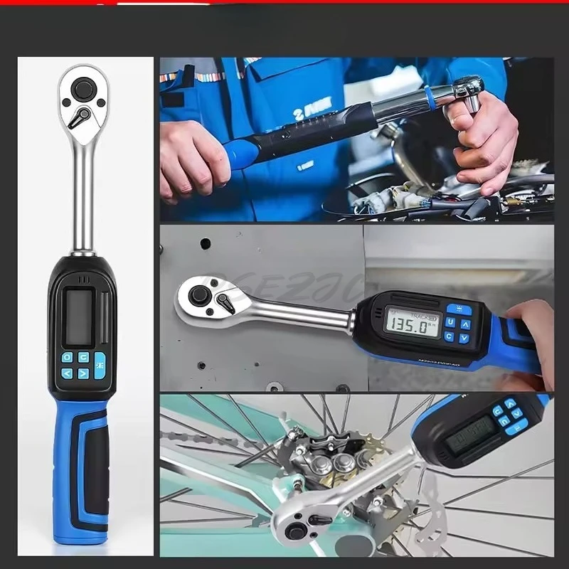 ± 2% High-precision Interchangeable Head Digital Torque Wrench Preset Torque Ratchet Wrench Four Mode Conversion
