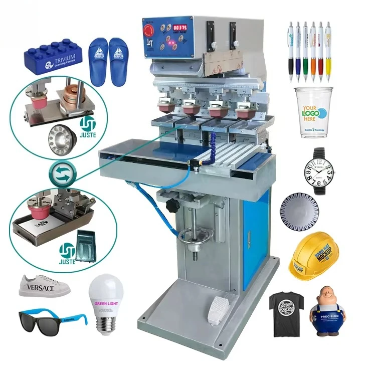 Multi Four Colour Pad Printing Machine Closure Rotary Cap Automatic Automation Pad Printer For Slippers Measuri Coffee Cup Candy