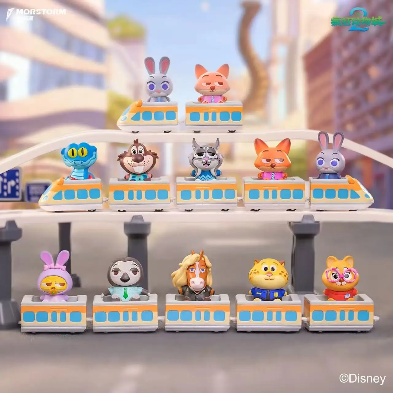 Disney Morstorm Genuine Lucky Blind Box Zootopia Nick Wilde Judy Hopps Bogo Train Figure Model Toy Decoration Children's Gift