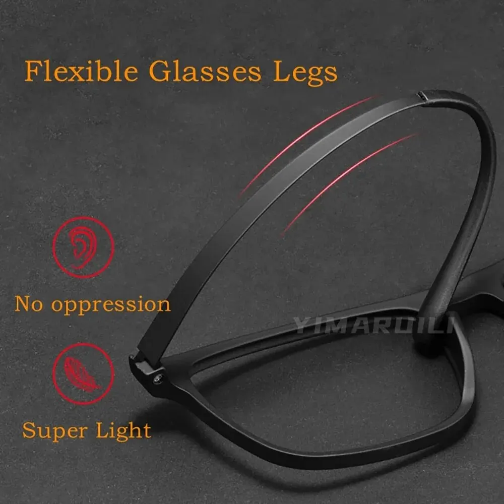 High Quality Ultra Light Square Comfortable Large Eyeglasses Pure Titanium Fashion Optical Prescription Glasses Frame Men