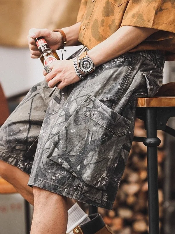 

American Sle Casual Camouflage Men's Workwear orts Loose Fit Summer Trendy Brand Youthful Energy Straight Leg Pants