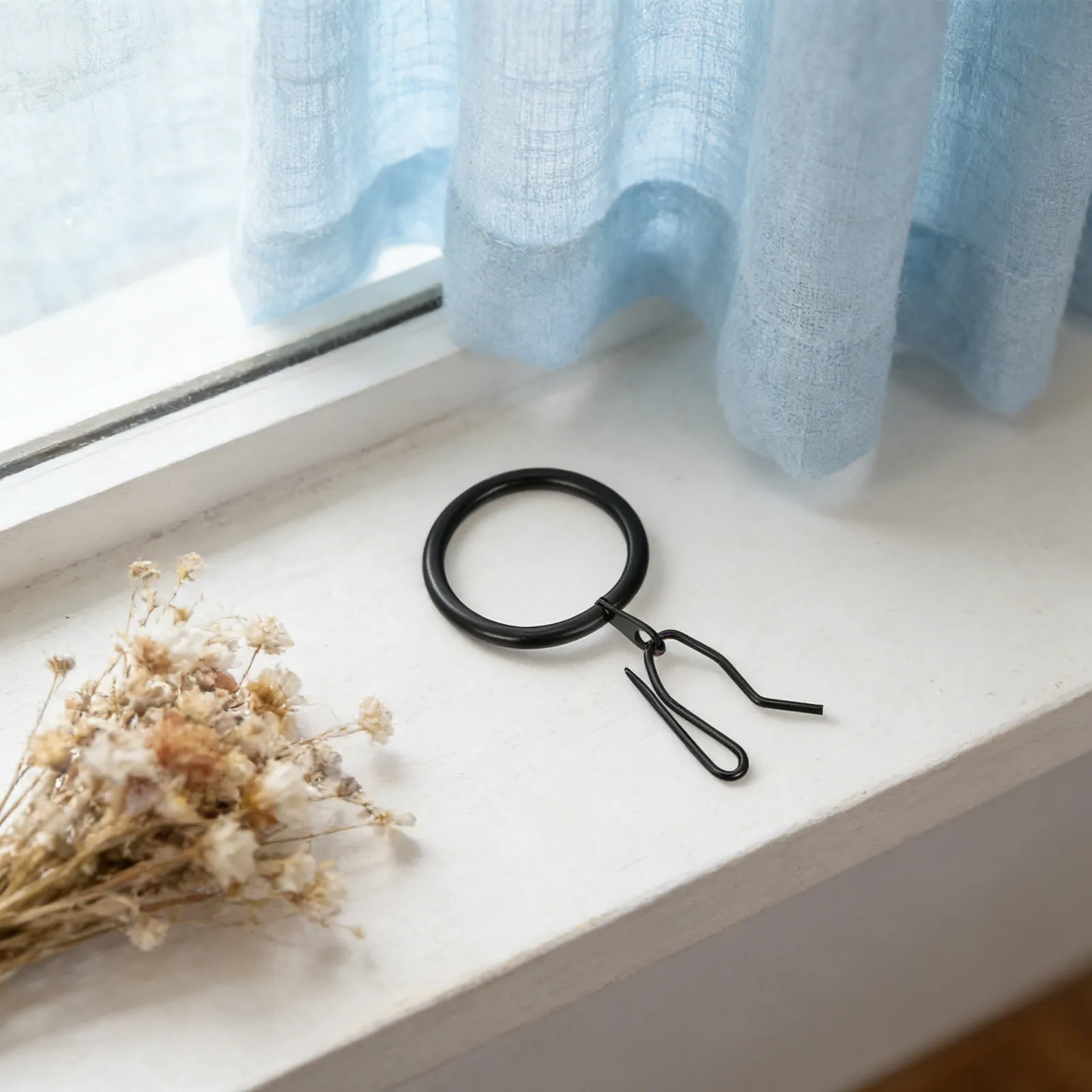 24Sets Curtain Hanging Rings Metal Eyelet Heavy Duty Drapery Pin Hooks 32Mm Internal Diameter Bathroom Window Shower Curtain view 6