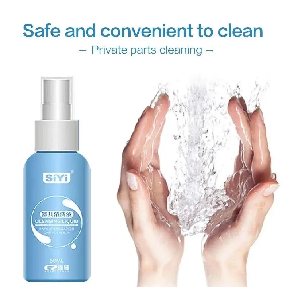 50 مللي رذاذ منظف لعبة الجنس يمنع البكتيريا وغير ضارة ، زجاجة رذاذ تنظيف آمنة وتعقيم للمنتجات الجنسية