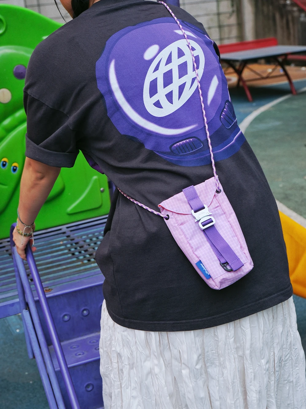 offwinter-plaid-metal-buckle-mobile-phone-bag-crossbody-single-shoulder-multifunctional-phone-purse-nylon-lightweight-adjusta