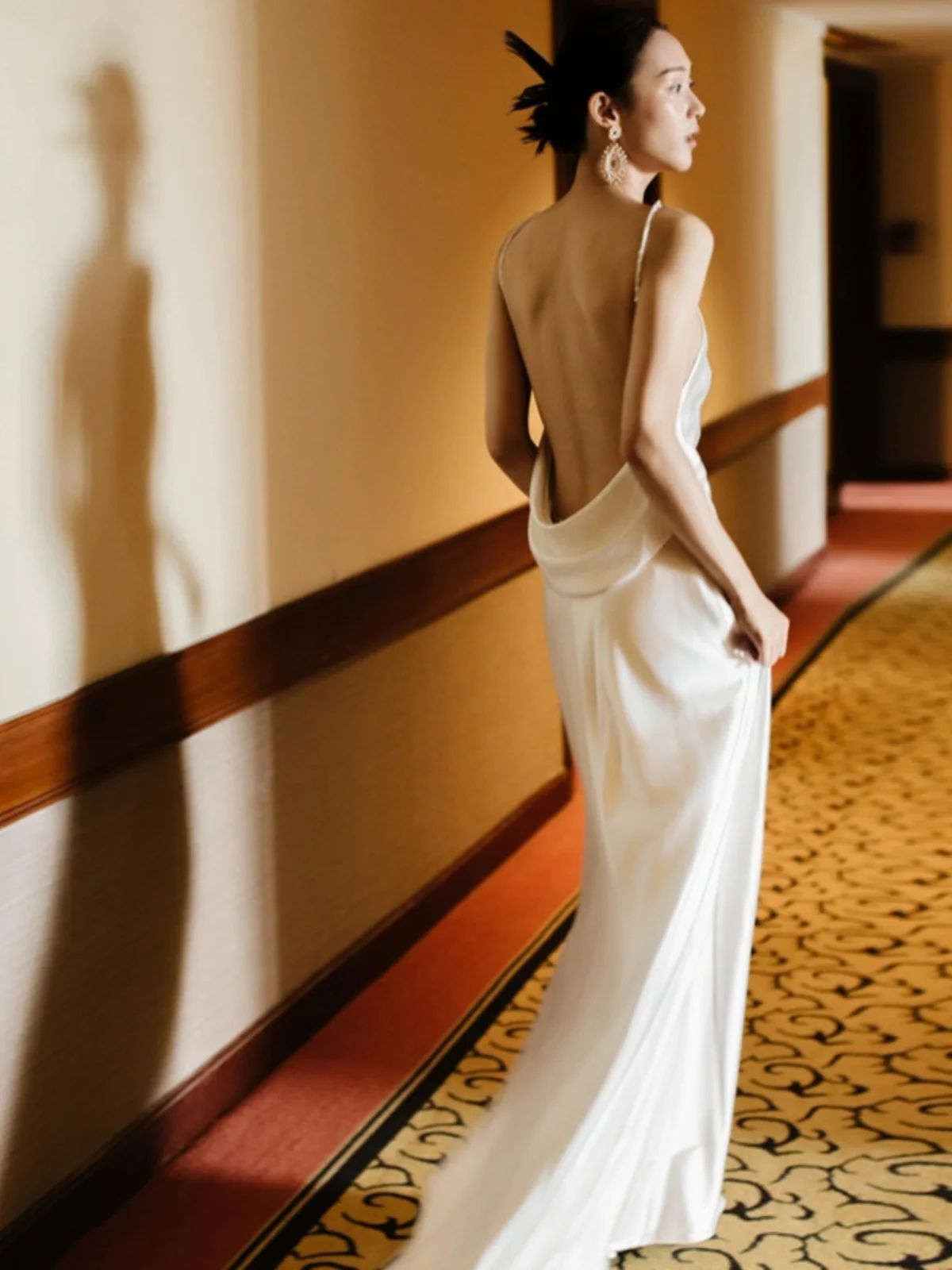 

Ele White Train Wedding Dr Strapl Korean Sle Slimming Sexy Travel Photoaphy Wedding Gown Bridal Dr