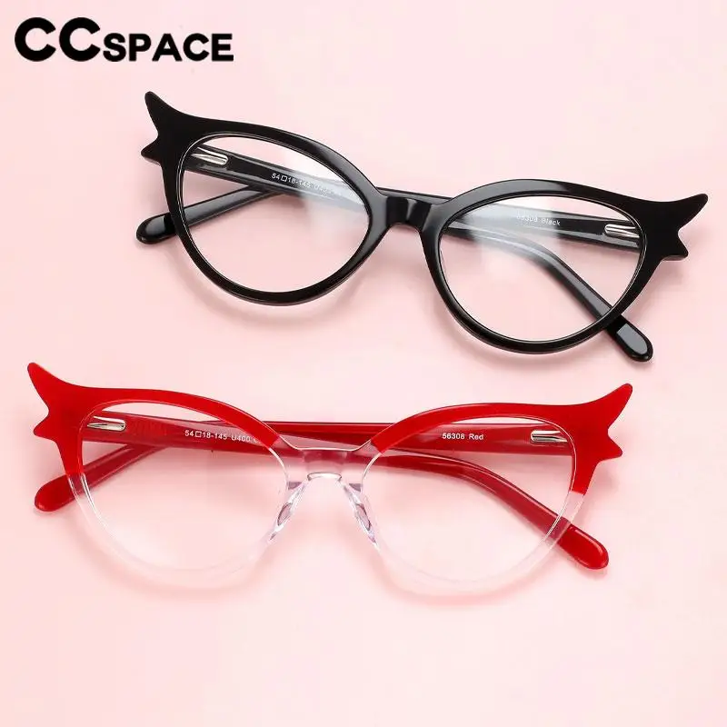 P56308 gafas de lectura fotocromáticas de acetato de ojo de gato, gafas de fibra, gafas graduadas bonitas para mujer, personalizadas a cualquier dioptrías