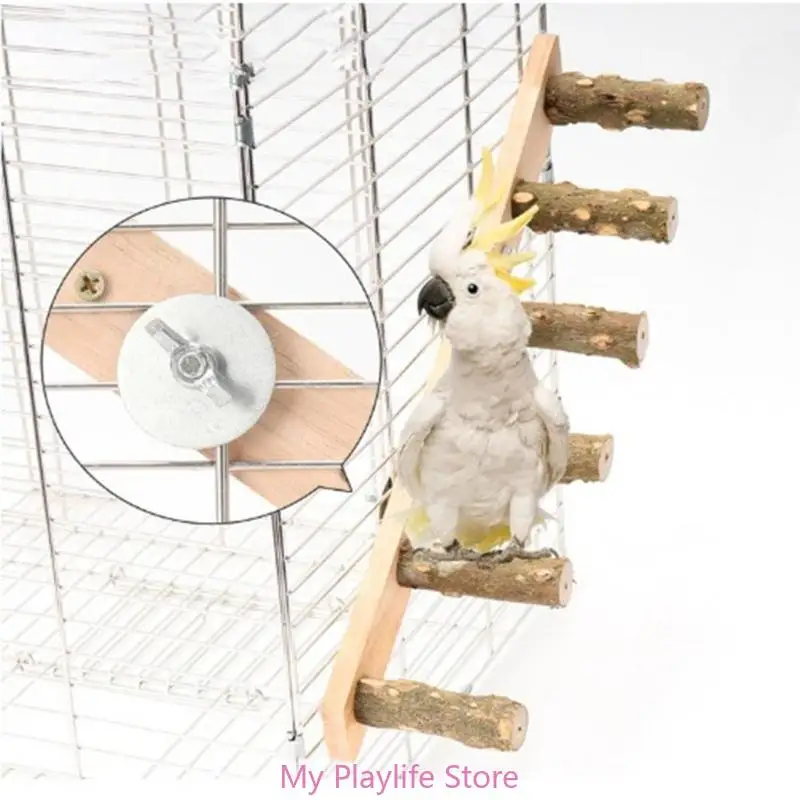 4/6/8 Steps Ladder Pet Interactive Bird Parrot Toy Ladder for Hamster Cage Grinding Climbing Toy Bird Accessories