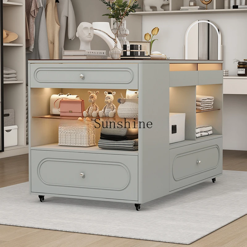 

Simple color cloakroom dresser integrated jewelry cabinet island platform home floor removable solid wood