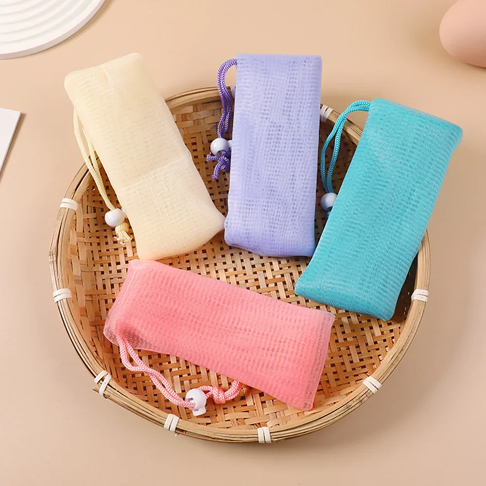 2pcs Exfoliating Mesh Soap Pouch Bubble Foam Net Soap Bag for Shower Soap Sack Pouch Soap Bag for Body Facial Cleaning Tool