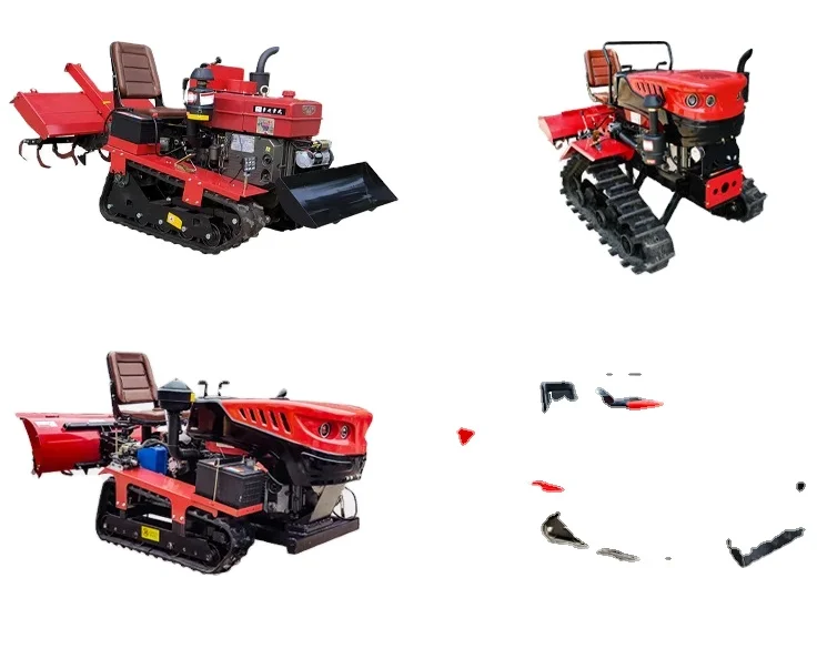 Agricultural Machinery Mini Farm25hp35hptracked Ride Type Cultivator Crawler Tractor Rotary Tiller