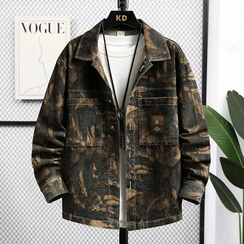 2024 spring new style mens printing shirts high quality casual long sleeves shirt autumn thick shirt men full size M-4XL