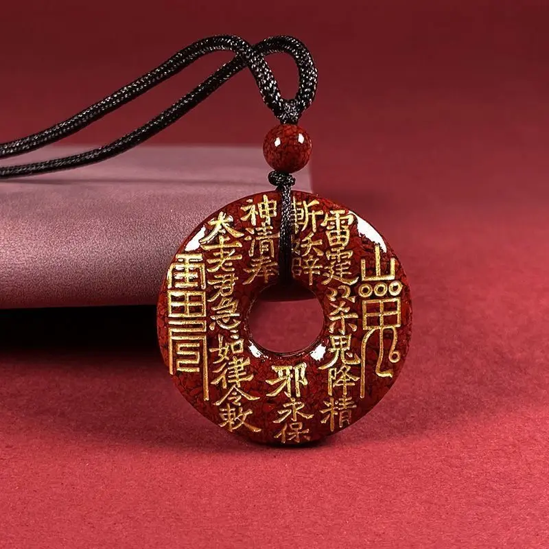 

Аутентичная подвеска из киновари с кристаллами и песком, безопасная пряжка в виде горного призрака