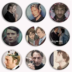 Hannibal Tv Show Mads Mikkelsen Nice Cook Button Pin Funny Meme Brooch Badge Bag Decor Accessories Fans Collect Gift