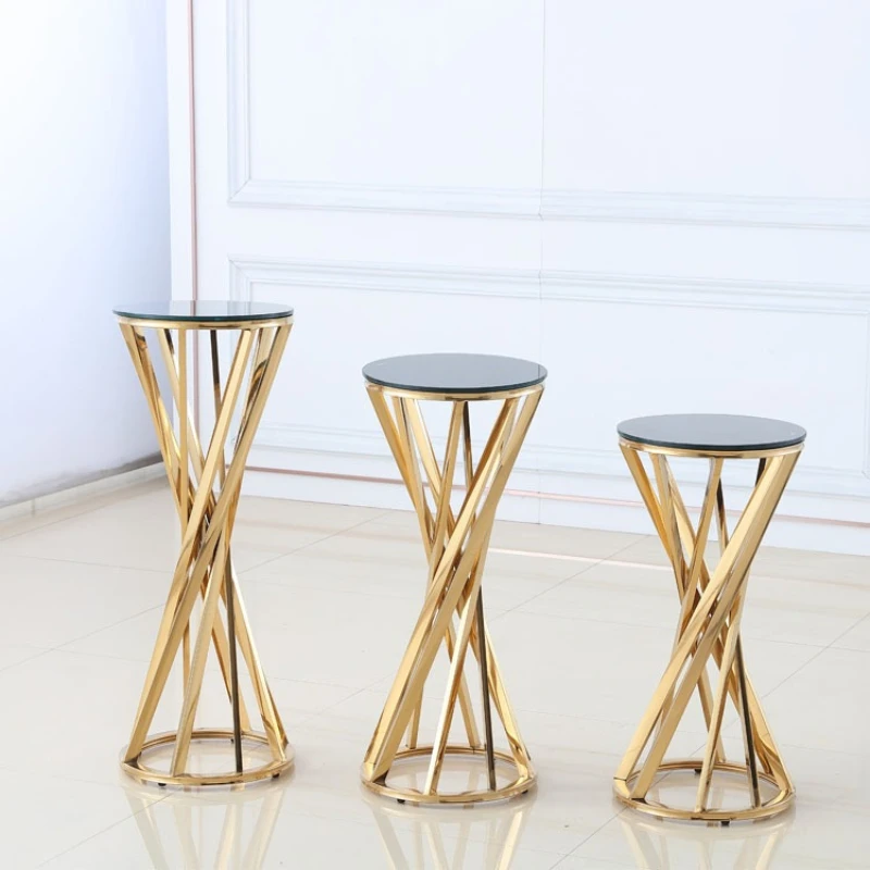 

Living room stainless steel decoration simple floor light luxury multi-layer storage green dill basin frame indoor