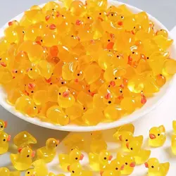 50/100 Pcs Luminous Mini Duck Tiny Resin Duck Little Duck Figurines Bulk for Dollhouse Ornament Micro Garden DIY Crafts Decor