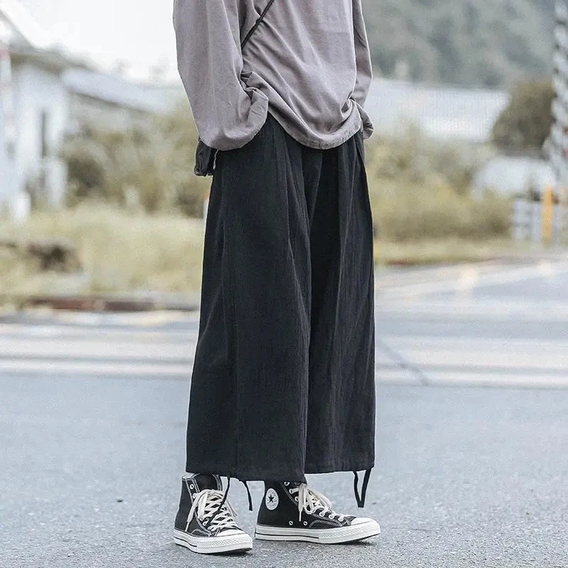 

Japanese Streetwear Loose Wide Pants Spring Summer Thin Casual Trouser For Men Baggy Korean Fashion hip hop Oversized Bloomers