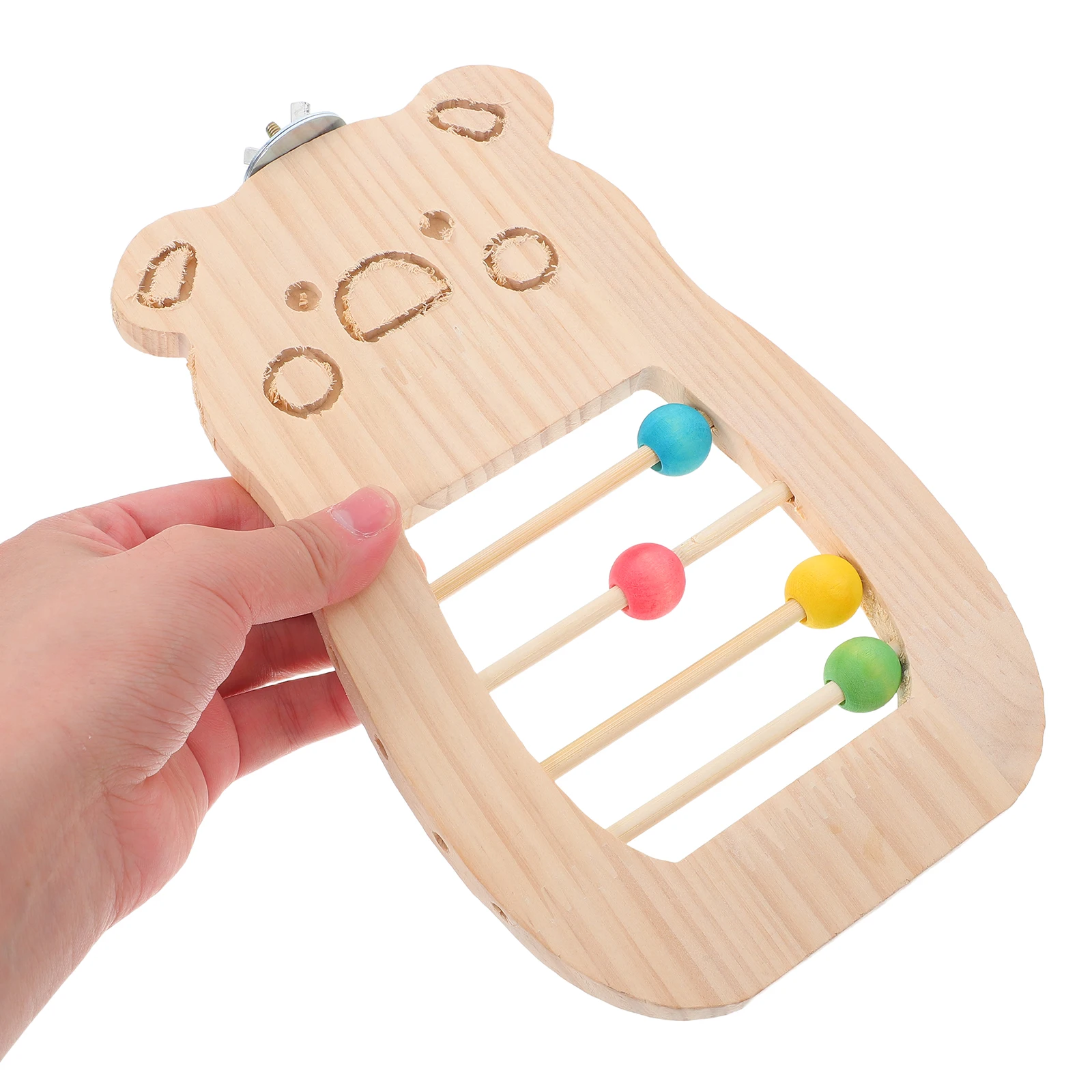 

Parrot Platform Bird Cage Accessories Wood Perch Stand Toy Large Parakeet Play Gym Shelf Cockatiel Beads Visual Stimulation