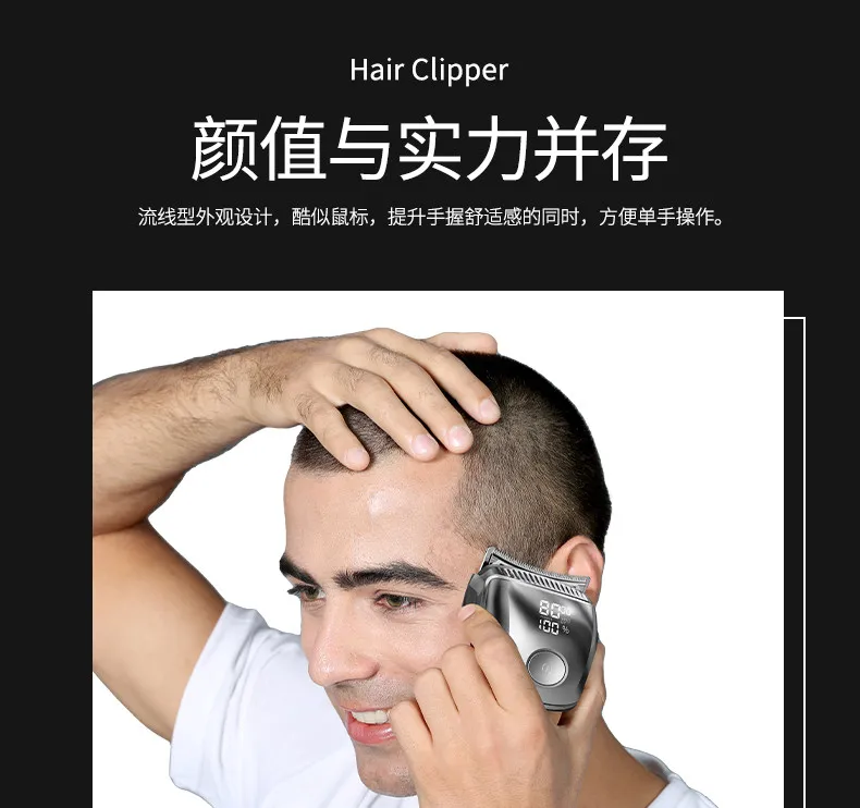 

Моющаяся машинка для стрижки волос для мужчин, компактный электрический триммер для домашнего использования, беспроводная самовыбрасывающаяся бритва для стрижки бакенбардов и укороченных причесок