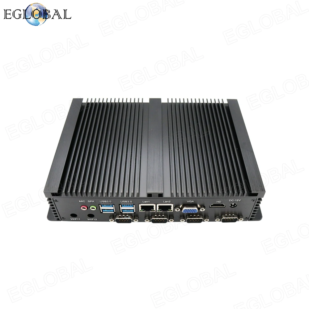 EGLOBAL Industrial komputer Mini tanpa kipas 4 COM Intel Core i5-3317U Windows XP/10 PC Mini 4 * RS232 WiFi 8 * USB Ubuntu Linux PC