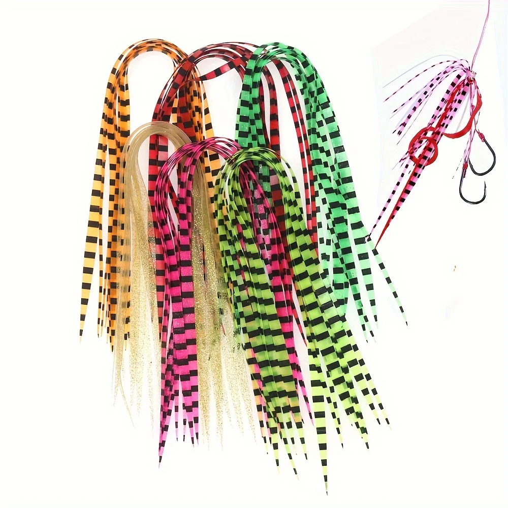 10PCS Silikon Röcke Streamer Lockt Anhänger Integrierte Spinnerbait Buzzbait Gummi Jig Lockt Fliegen Binden Materialien – Detail 1