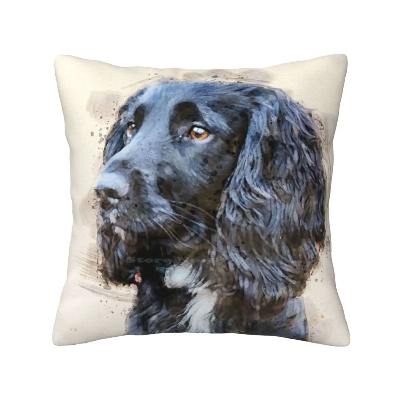 

Autumnal Spaniel Home Sofa Car Waist Throw Pillowcase Animal Art Pet Portrait Black Dog Arty Dog Spaniel Art Working Cocker