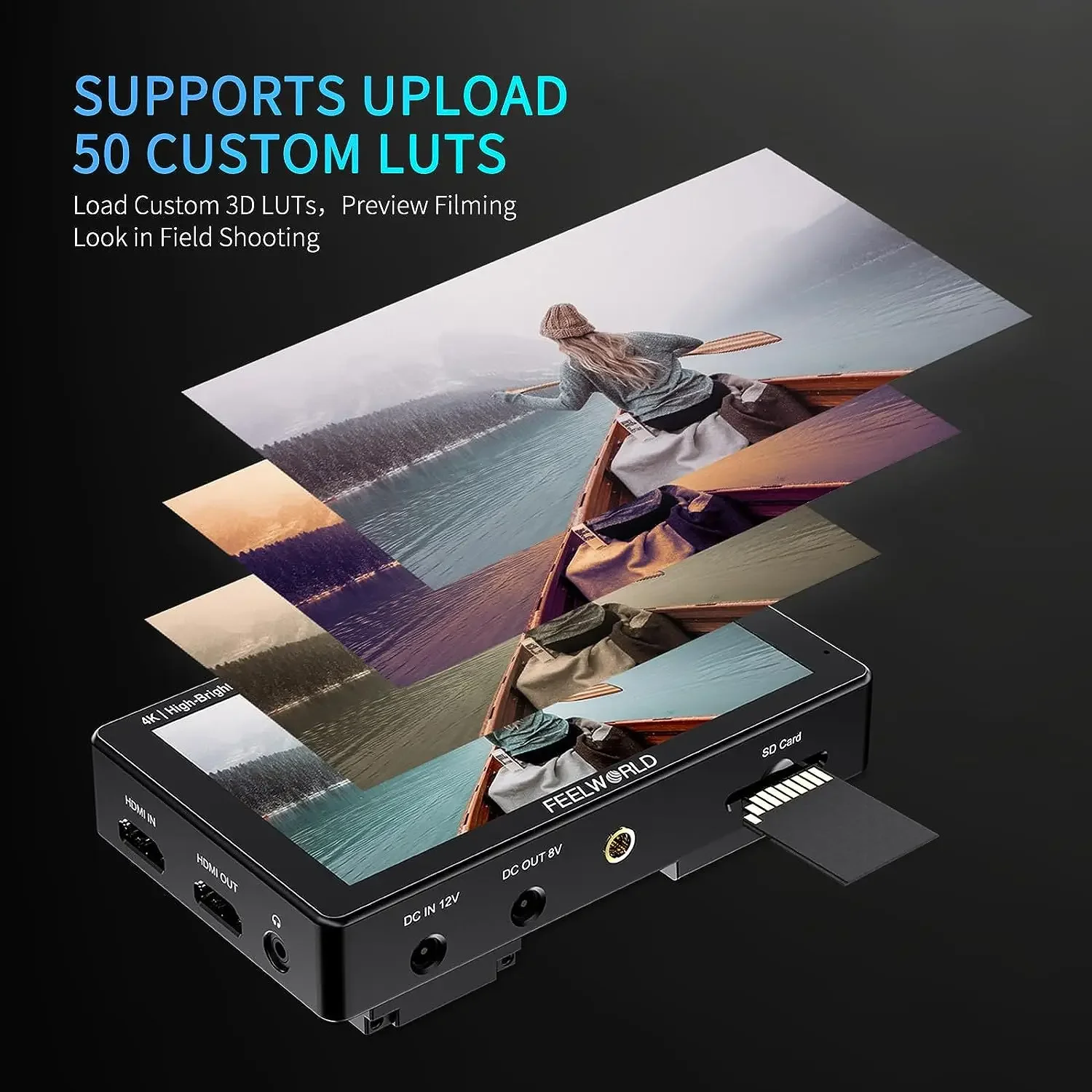 FEELWORLD LUT5E 5,5-дюймовый яркий сенсорный экран 1600-ниточек DSLR-камера Полевой монитор Датчик освещенности HDR 3DLUT 1920X1080 IPS-панель