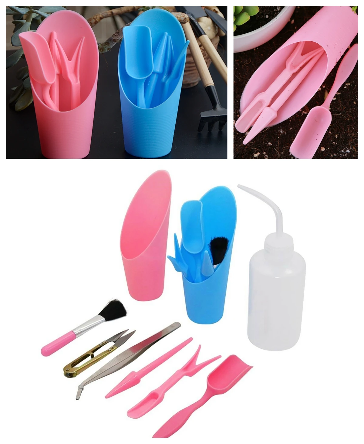 8Pcs/set Succulent Planting Kit Bucket Shovel Brush Watering Bottle Bonsai Seedling Transplanting Gadget Nursery Fertilizer Tool