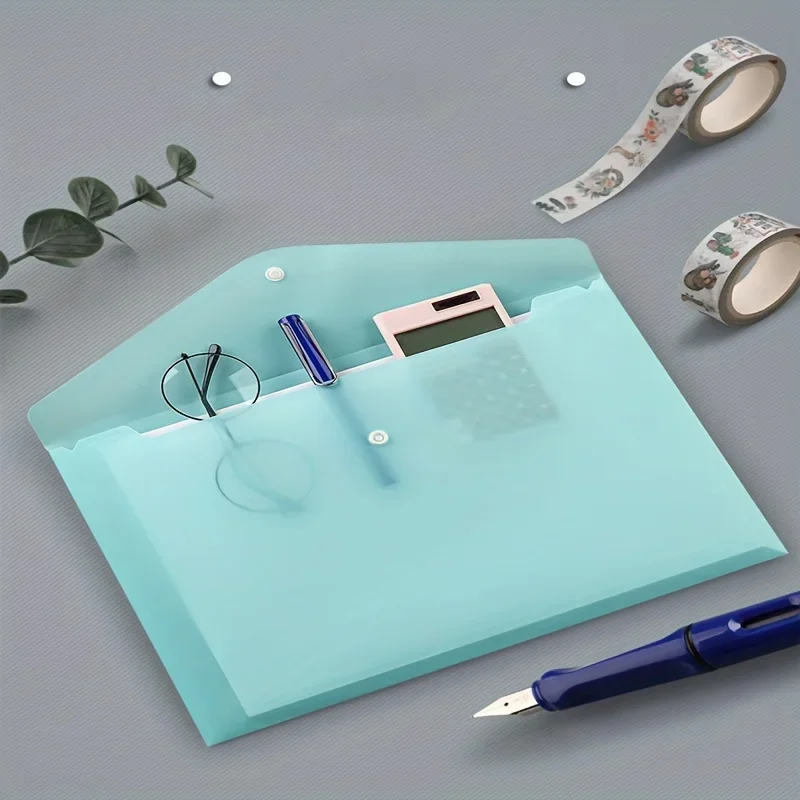 10 قطع من مجلدات الملفات البلاستيكية الشفافة مقاس A4، أكياس تخزين المستندات PP المقاومة للماء - لأوراق اختبار الطلاب وتنظيم المكاتب