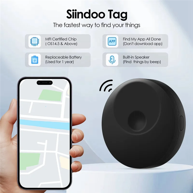 Bluetooth-трекер CEA, поиск ключей работает с Find My, свободное оповещение, сменная батарея, локатор идентификаторов для автомобильных сумок